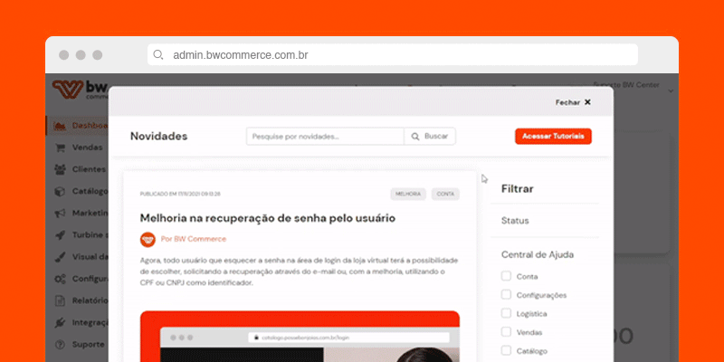 Gif navegando no Sistema de Novidades